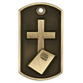 3-D Metal Dog Tag - Religion - Antique Bronze - 2" x 1-1/8"